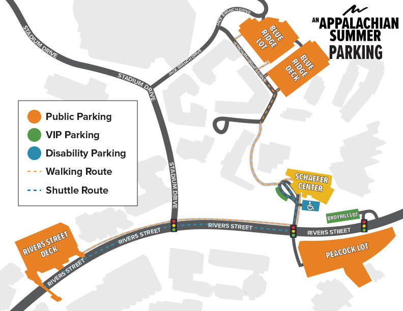 Parking Map AAS 2025 Parking map for App Summer 2025 events