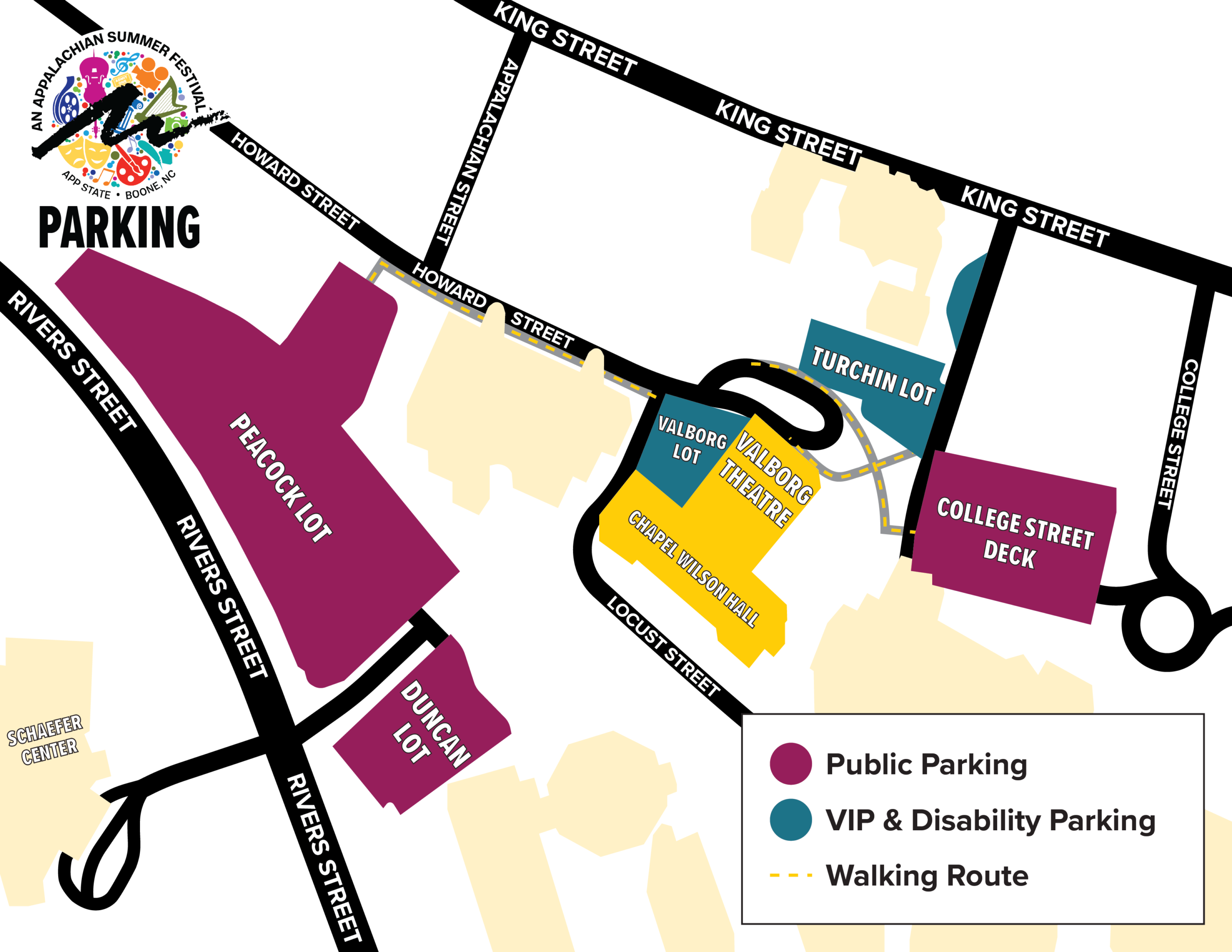 Parking map for Valborg Theatre